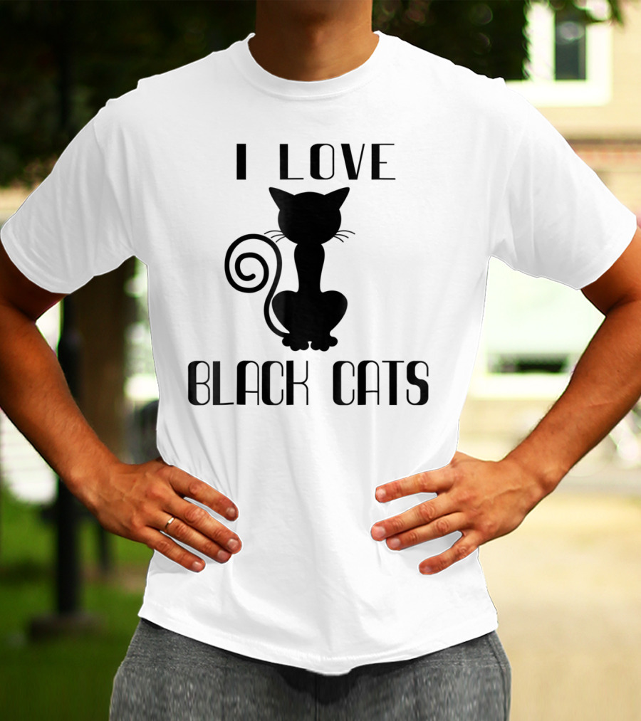 I Love Black Cats Cat Mom Witch T-Shirt