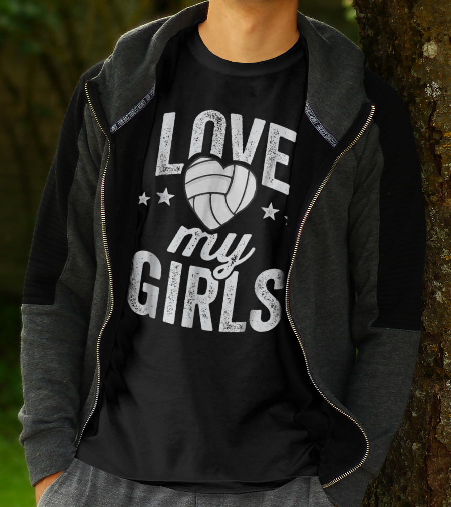 Love My Girls Volleyball Dad Team53 T-Shirt