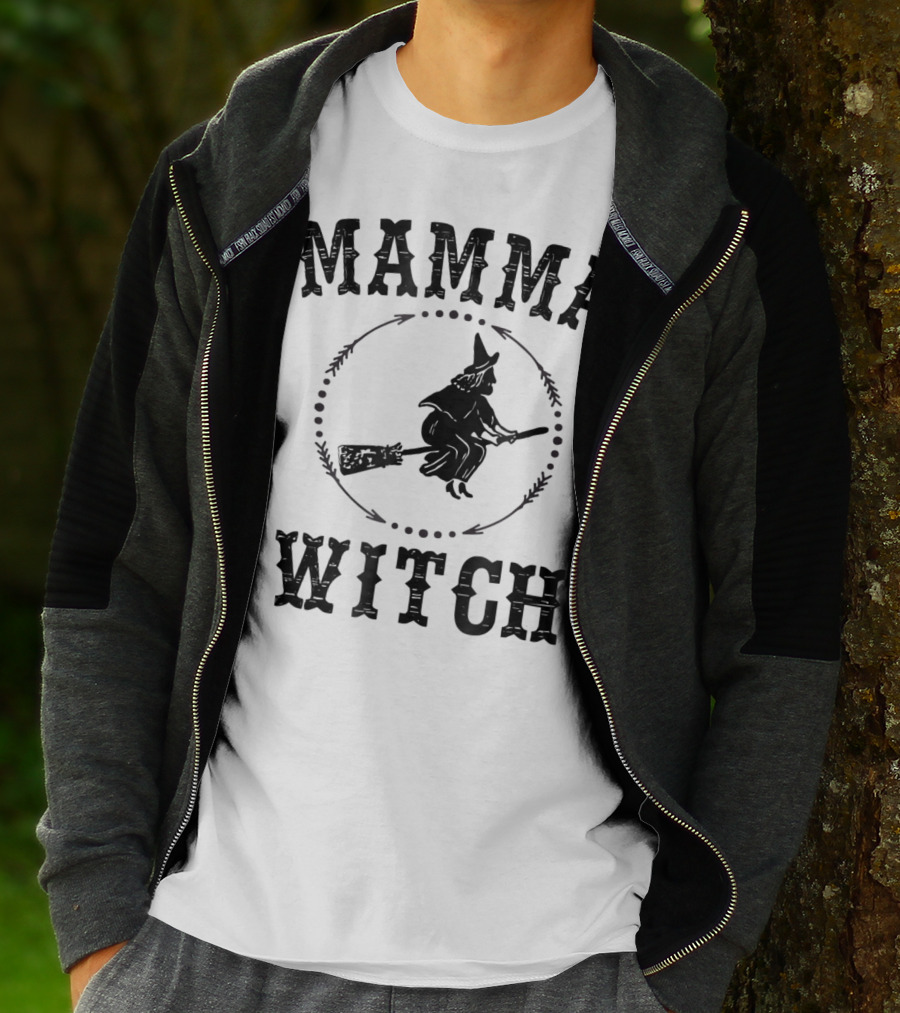 Mamma Witch Flying Broomstick T-Shirt