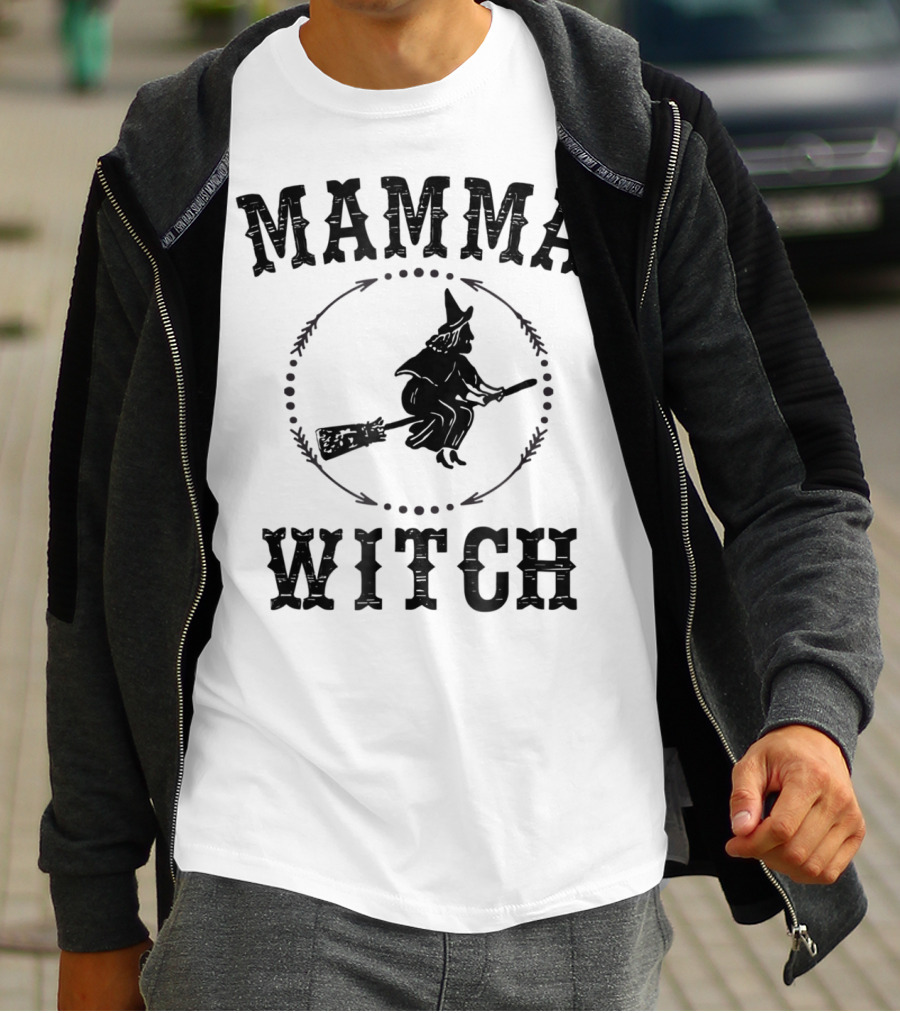 Mamma Witch Flying Broomstick T-Shirt