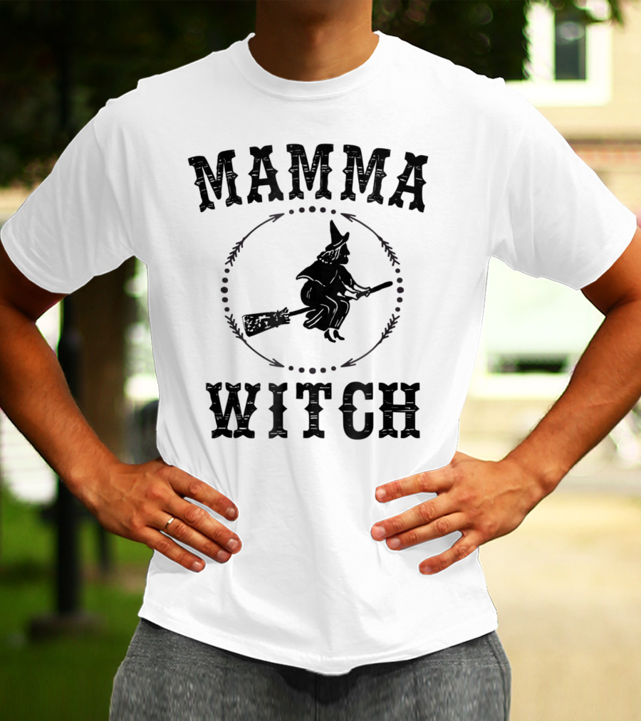 Mamma Witch Flying Broomstick T-Shirt