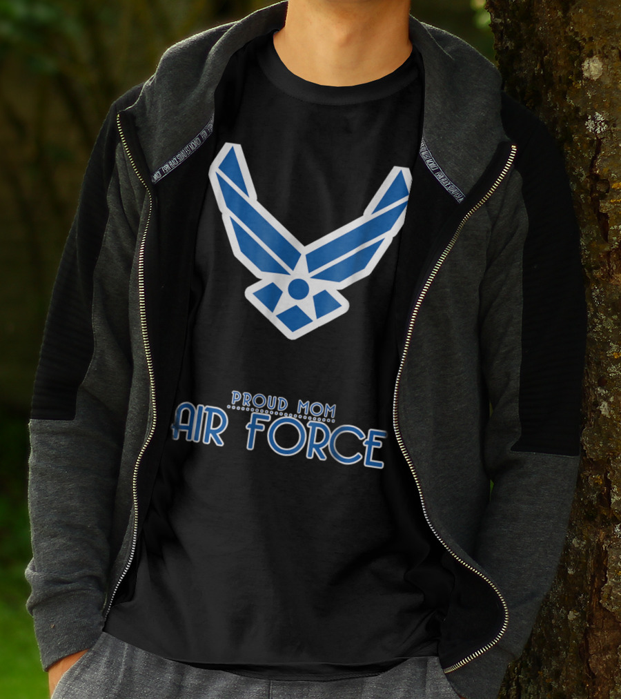 Proud Air Force Mom Blue Emblem T-Shirt