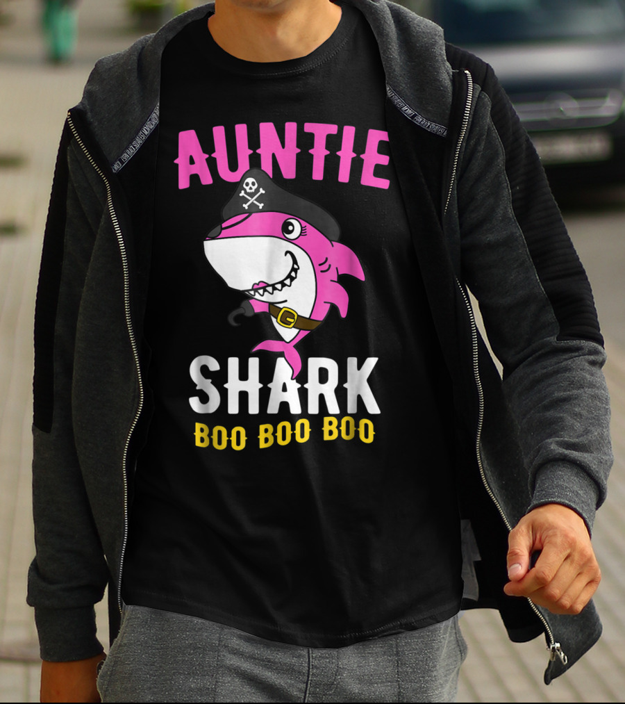 Auntie Pirate Shark Boo Boo Boo T-Shirt