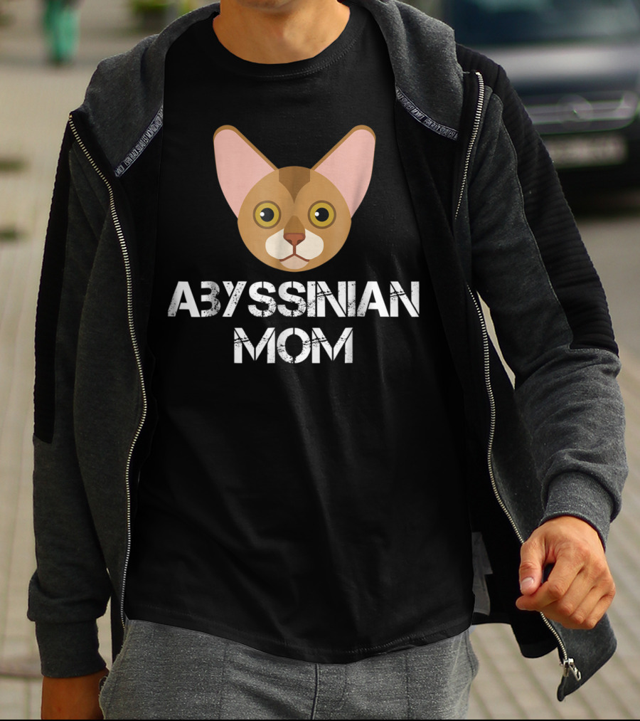 Abyssinian Mom Cat Face T-Shirt