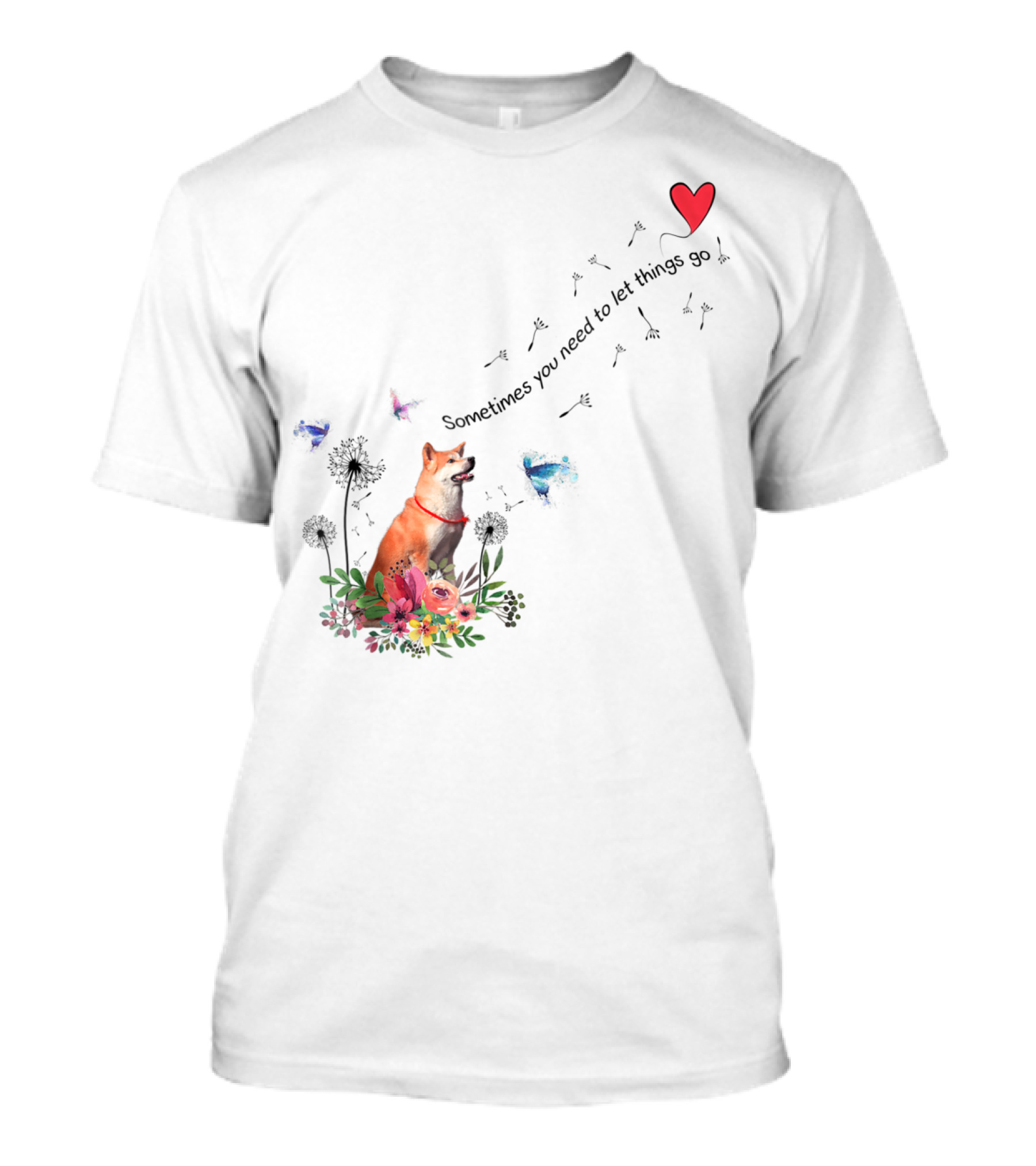 Akita Dog Kids Friend76 Sometimes You Need To Let Things Go T-Shirt