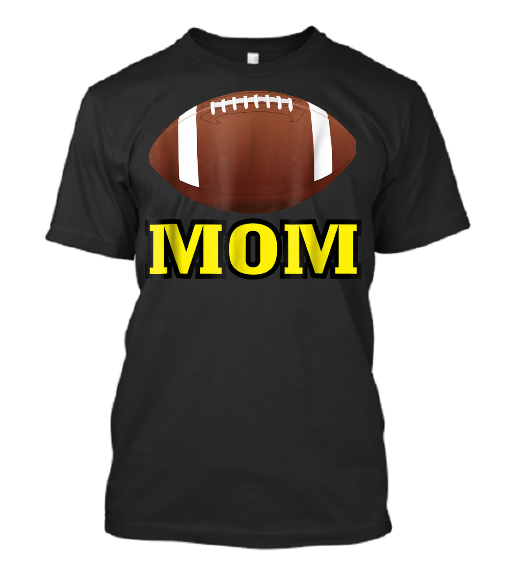 American Football Mom Gold Letters With Football T-Shirt