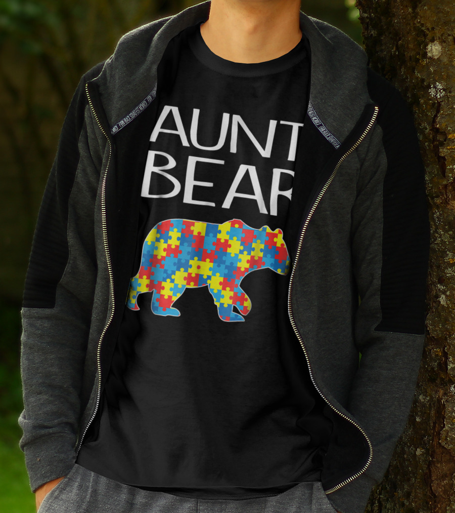 Aunt Bear Autism Puzzle T-Shirt