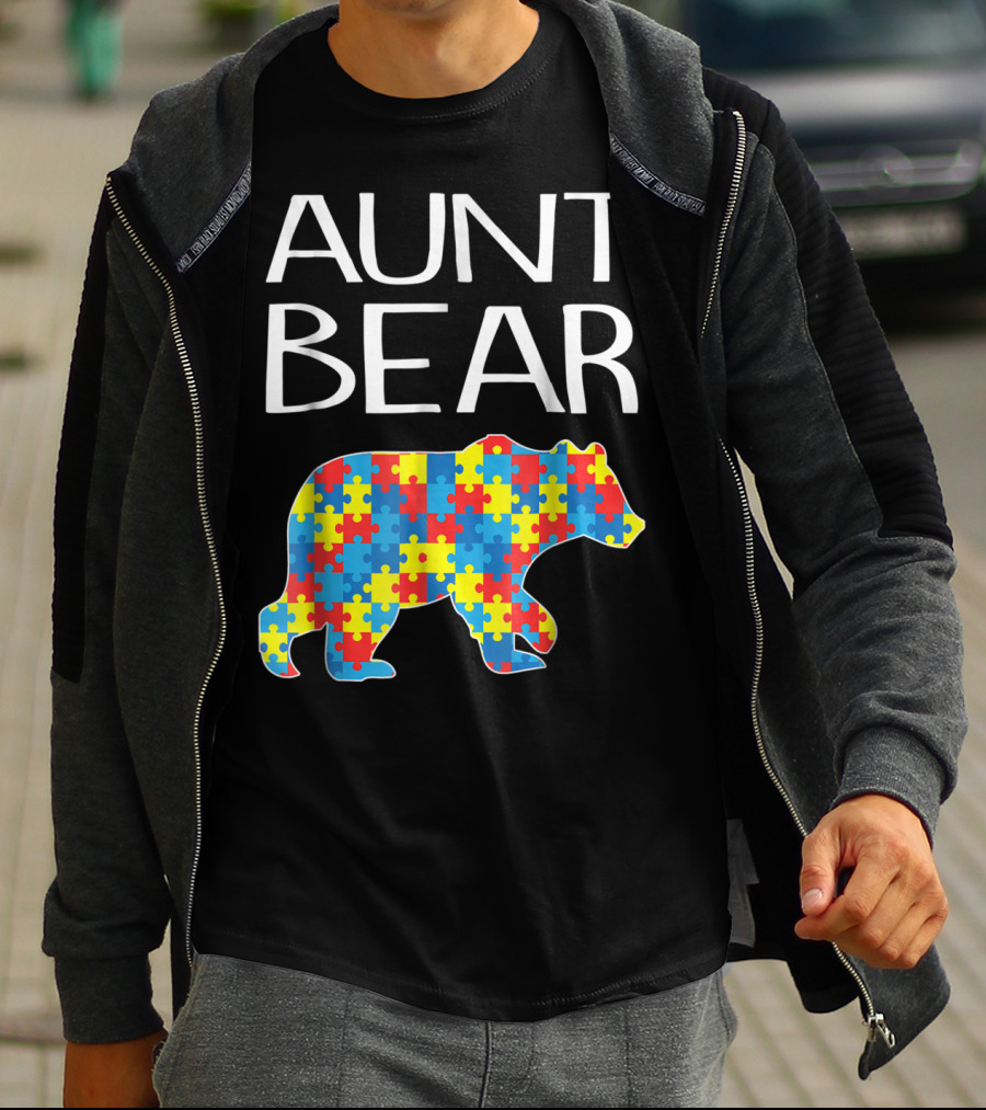 Aunt Bear Autism Puzzle T-Shirt