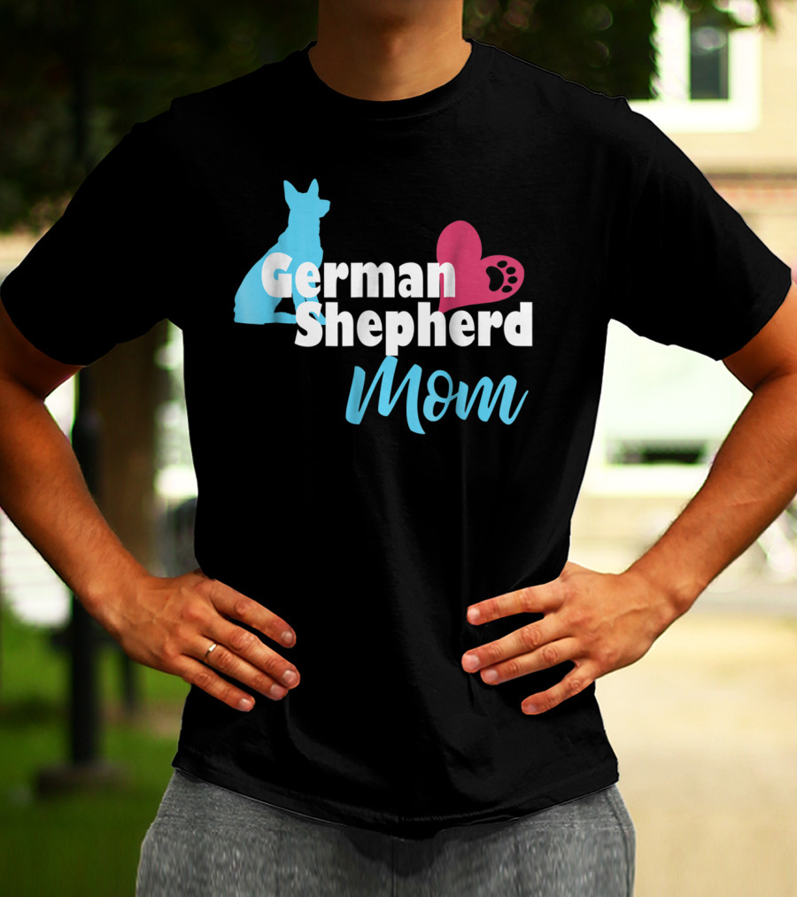 German Shepherd Mom Heart Paw T-Shirt