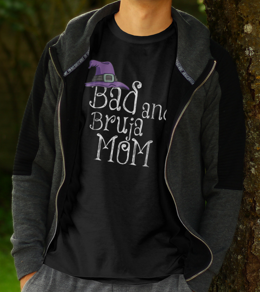 Bad And Bruja MOM Witch Wiccan Purple Hat T-Shirt