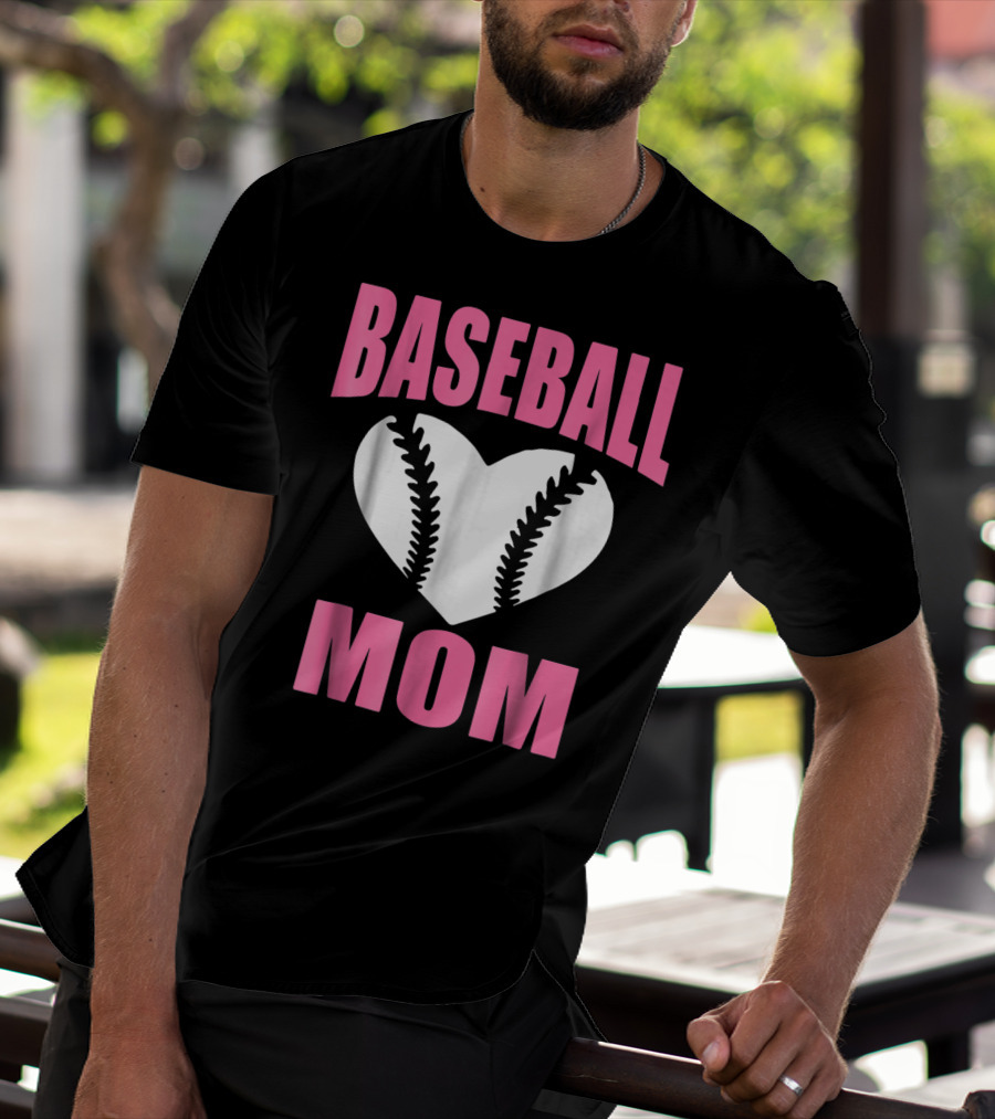 Baseball Mom Heart Baseball T-Shirt