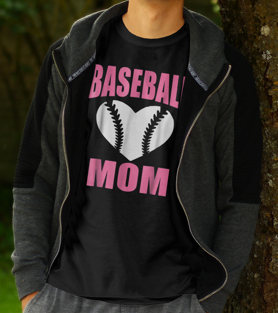 Baseball Mom Heart Baseball T-Shirt