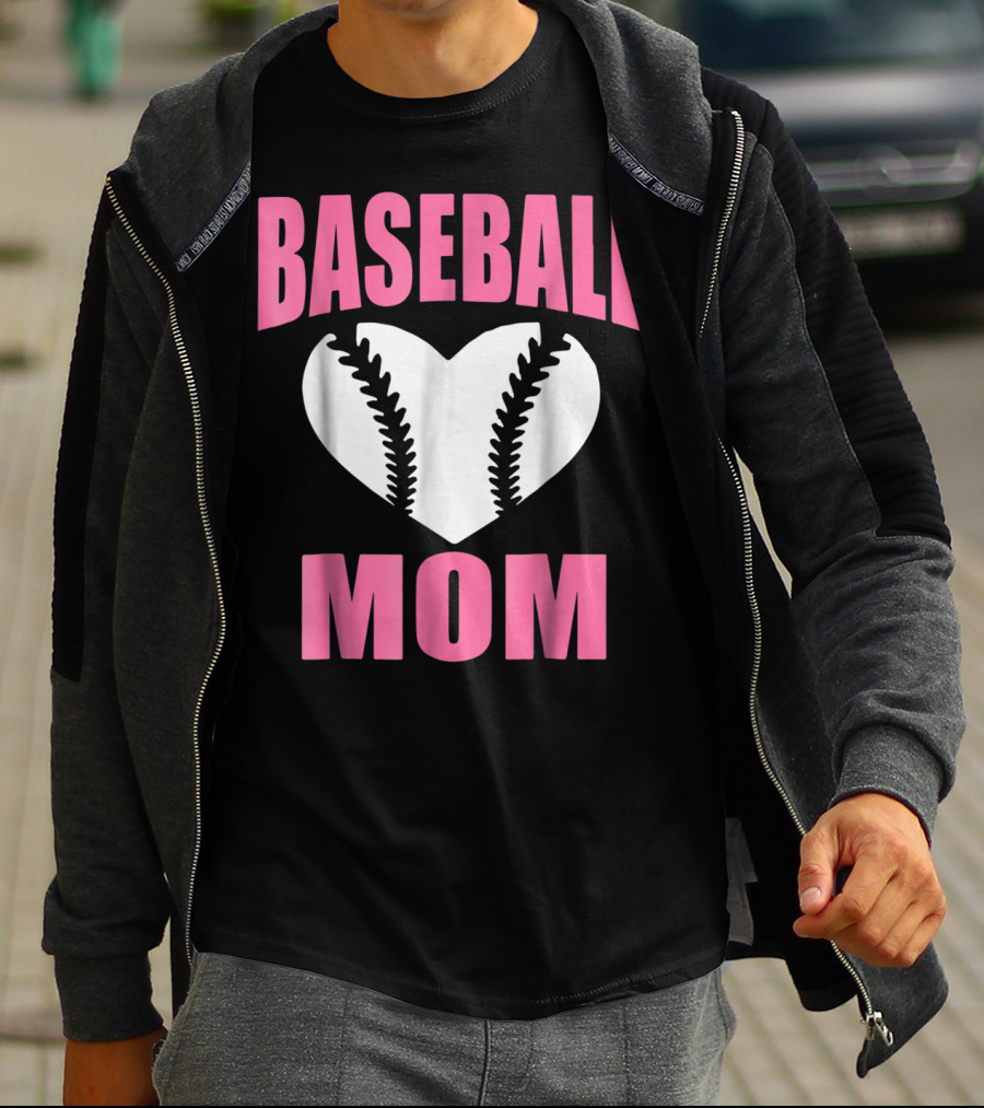 Baseball Mom Heart Baseball T-Shirt