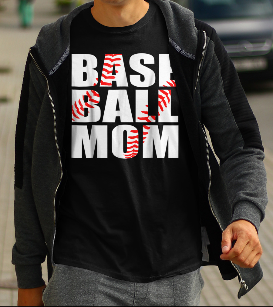 BASEBALL MOM BASEBALL STITCH T-Shirt