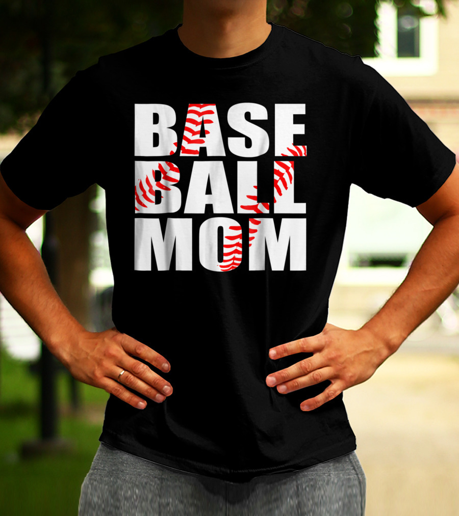 BASEBALL MOM BASEBALL STITCH T-Shirt