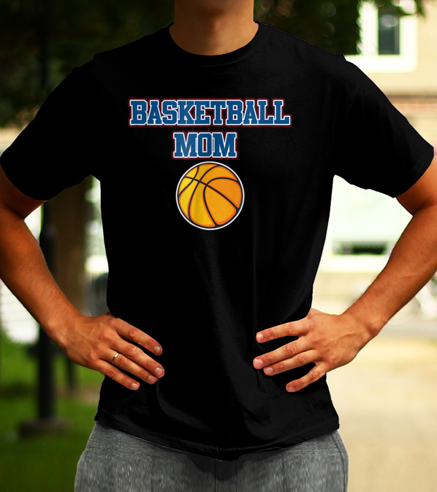 Basketball Mom Cute Cheer Vintage Mother Fan Basketball T-Shirt
