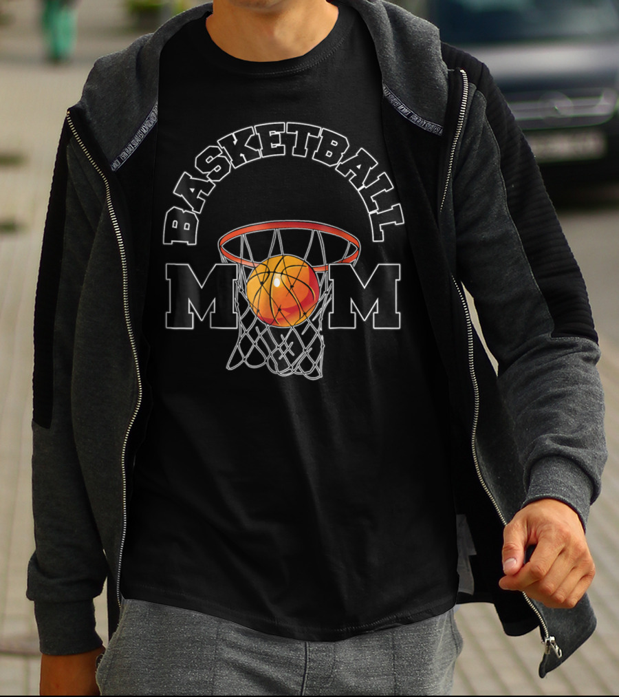 Basketball Mom Dark Hoop T-Shirt