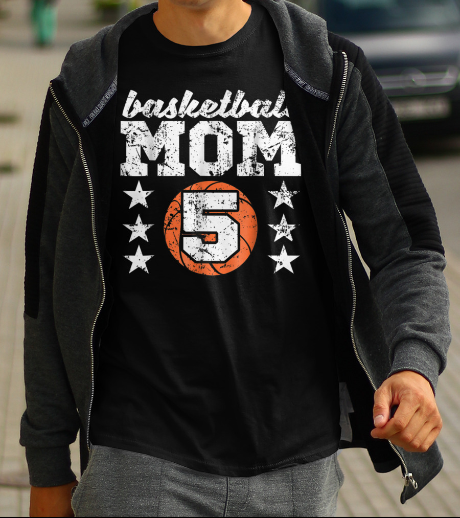Basketball Mom 5 Stars T-Shirt