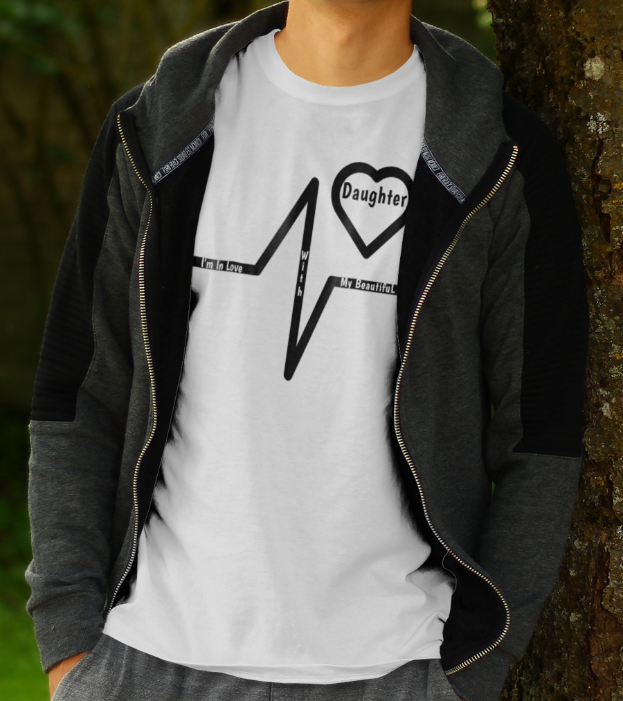 Mom's Love My Beautiful Best Daughter Heartbeat T-Shirt