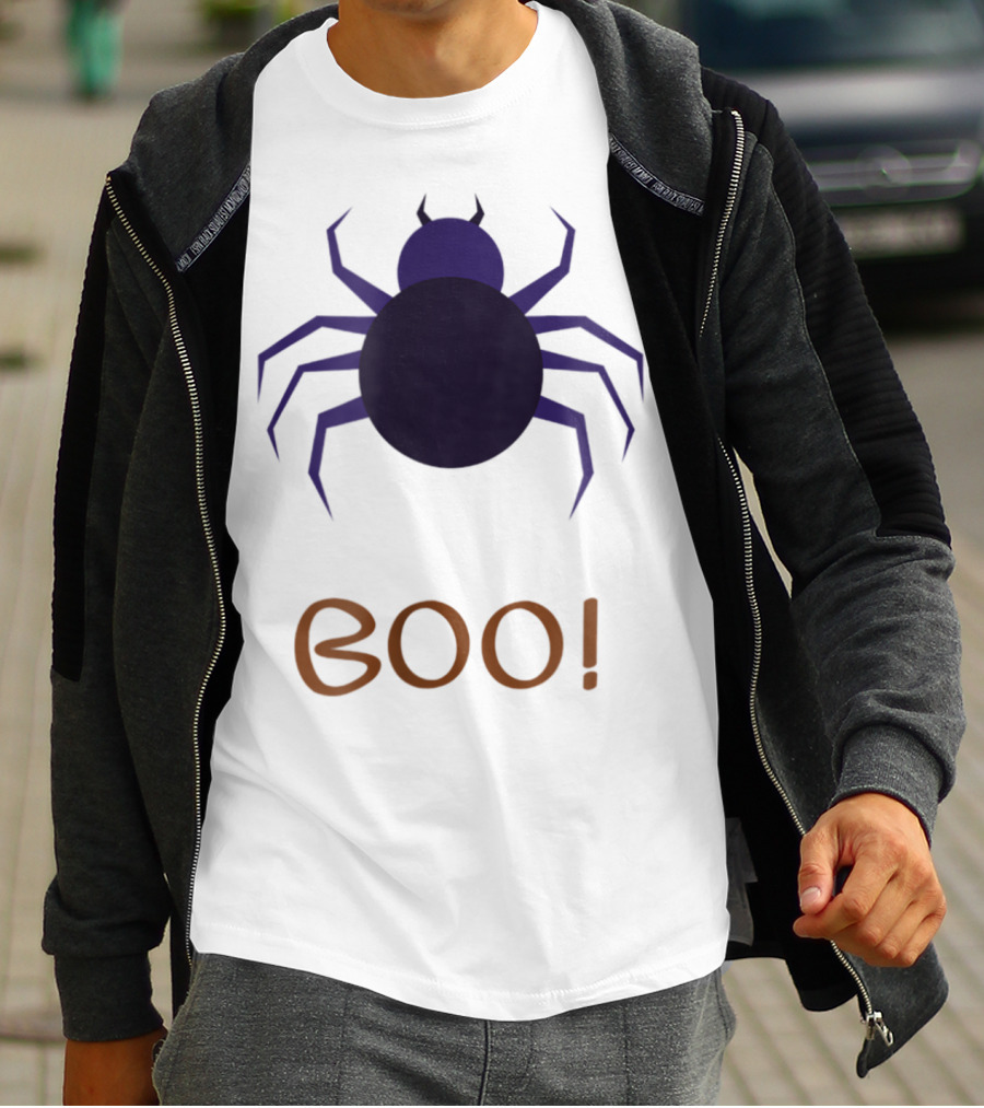 BOO Halloween Spider Design For Mom Sister Boyfriend Girl T-Shirt