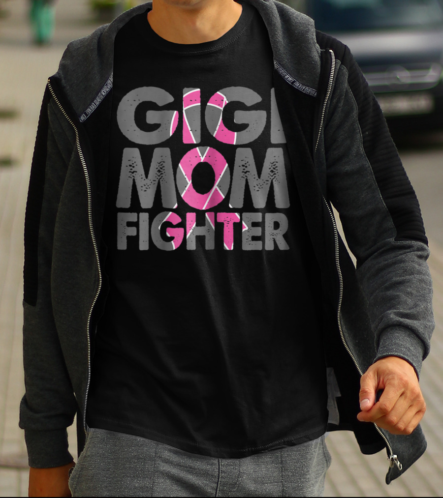 Gigi Mom Fighter Breast Cancer Awareness Pink T-Shirt