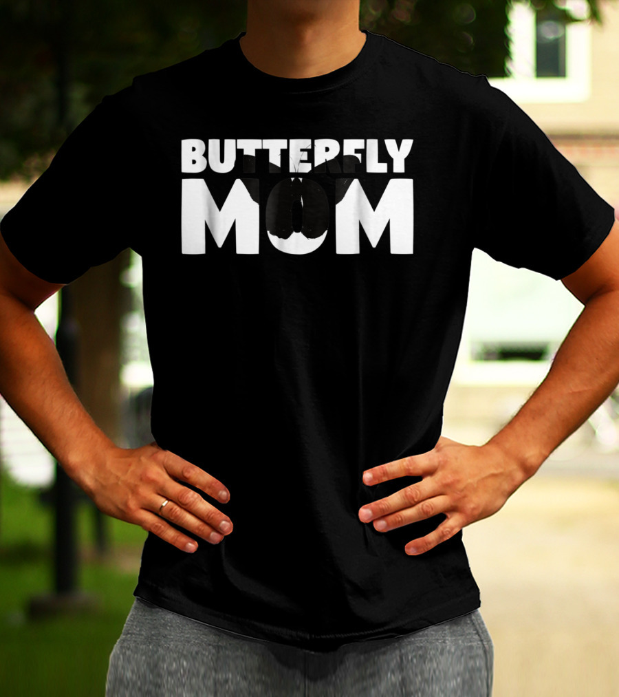 Butterfly Mom Butterfly Lover Animal For Mother Butterfly Typography T-Shirt