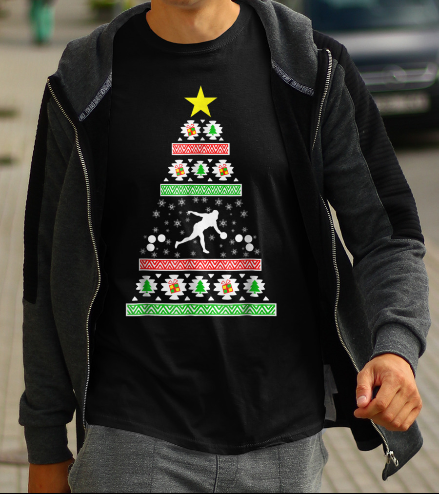 Ugly Christmas Bocce Ball Tree Dad89 T-Shirt