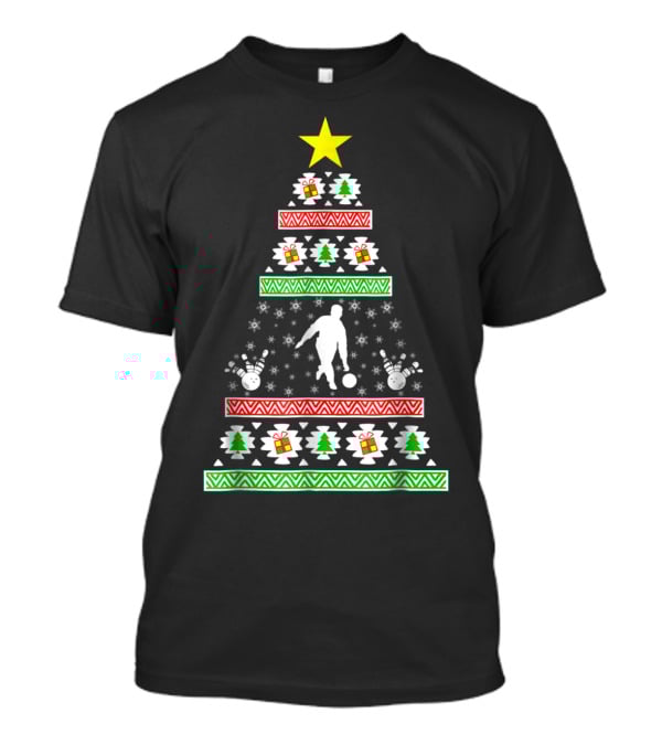 Bowling Ugly Christmas Tree Bowler Mom Dad Holiday T-Shirt