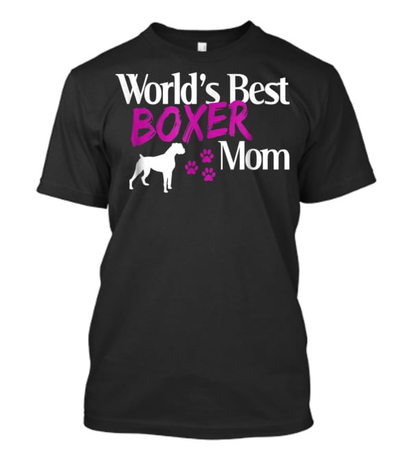 World's Best Boxer Mom With Paw Prints T-Shirt