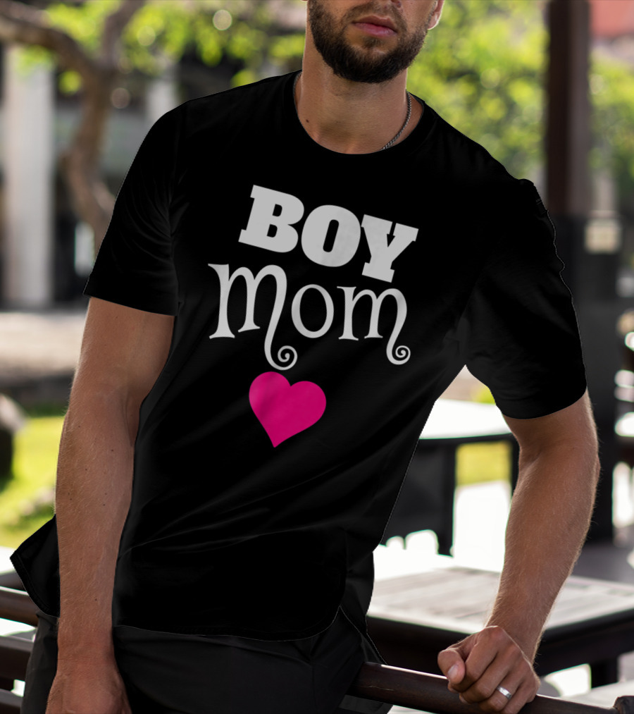 Boy Mom Heart Love My Boys Mother T-Shirt
