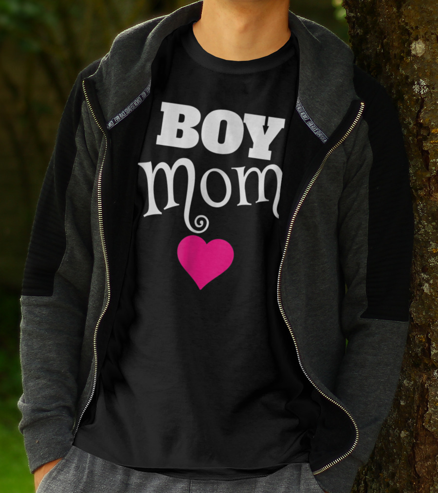 Boy Mom Heart Love My Boys Mother T-Shirt