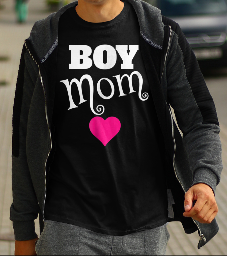Boy Mom Heart Love My Boys Mother T-Shirt