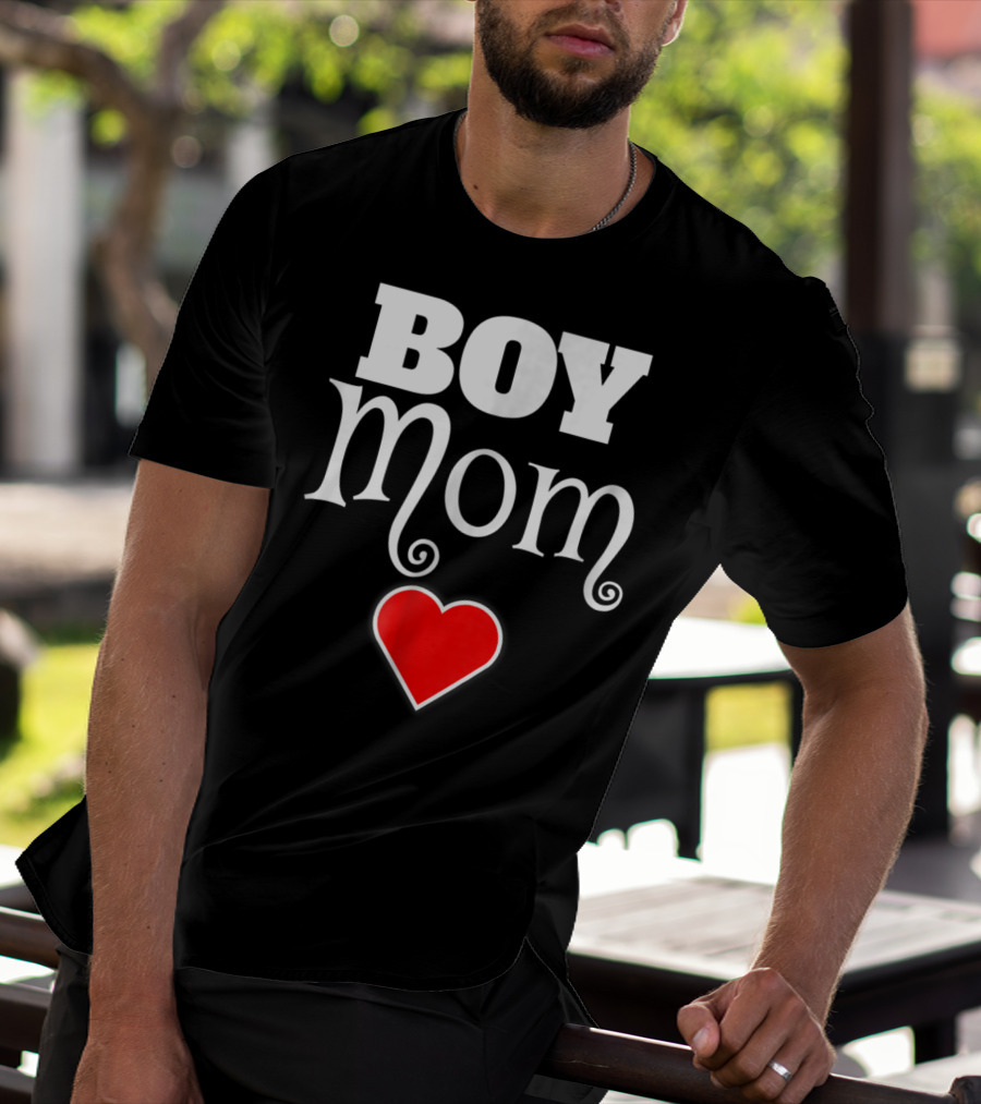 Boy Mom Heart Love My Boys Mother Of Boys T-Shirt