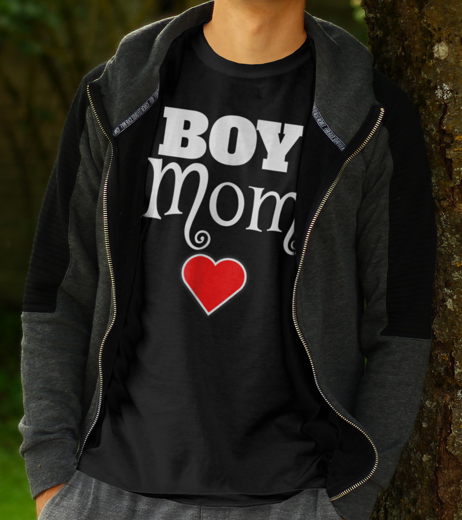 Boy Mom Heart Love My Boys Mother Of Boys T-Shirt