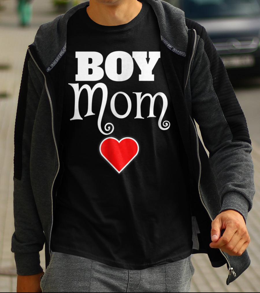 Boy Mom Heart Love My Boys Mother Of Boys T-Shirt