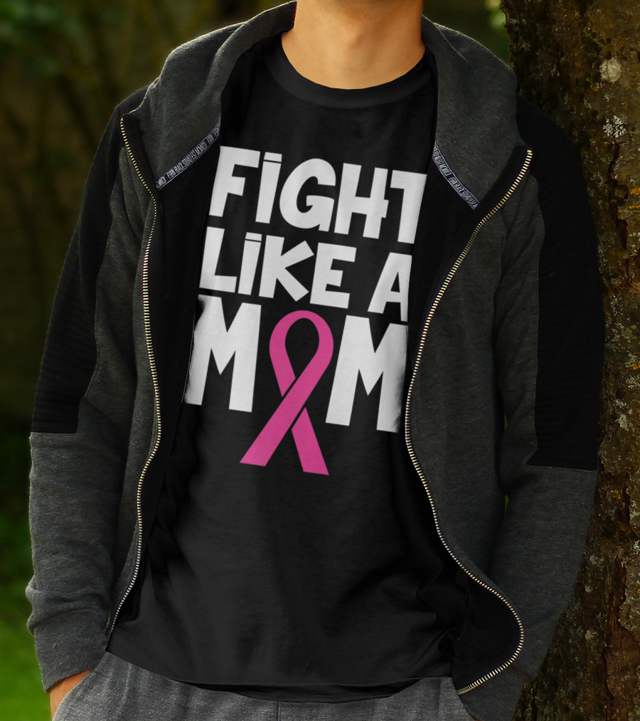 Fight Like A Mom Breast Cancer Awareness Pink T-Shirt