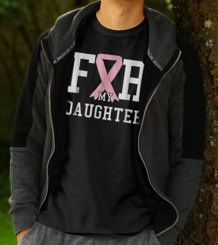 Breast Cancer Pink Ribbon For My Daughter T-Shirt
