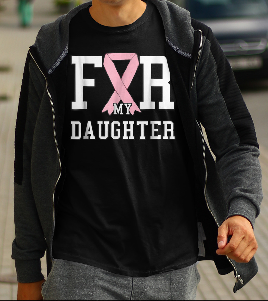 Breast Cancer Pink Ribbon For My Daughter T-Shirt