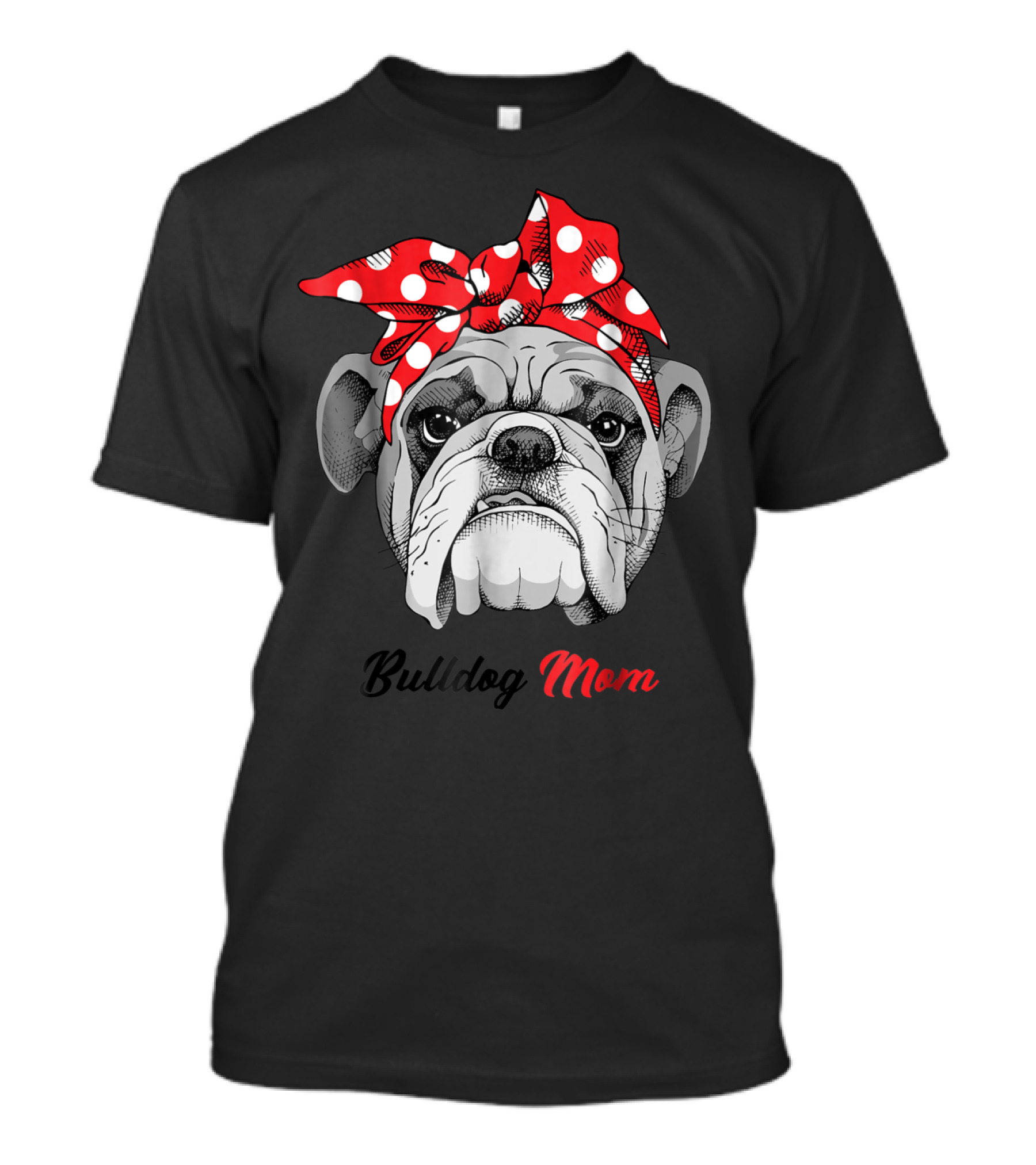 Bulldog Mom Polka Dot Bandana T-Shirt