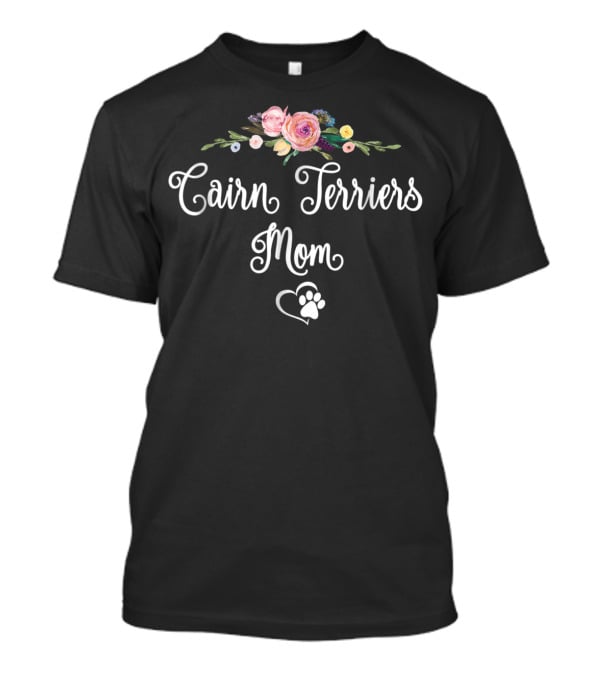 Cairn Terriers Mom Floral Pawprint Heart T-Shirt