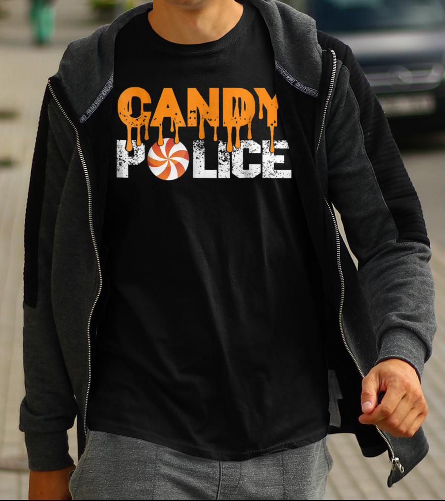 Candy Police Funny Mom Or Dad Halloween Candy Inspector T-Shirt
