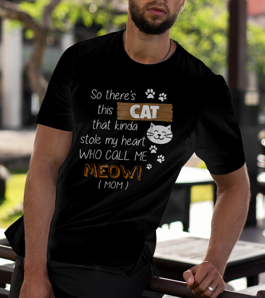 So There's This Cat That Kinda Stole My Heart Who Call Me Meow Mom T-Shirt