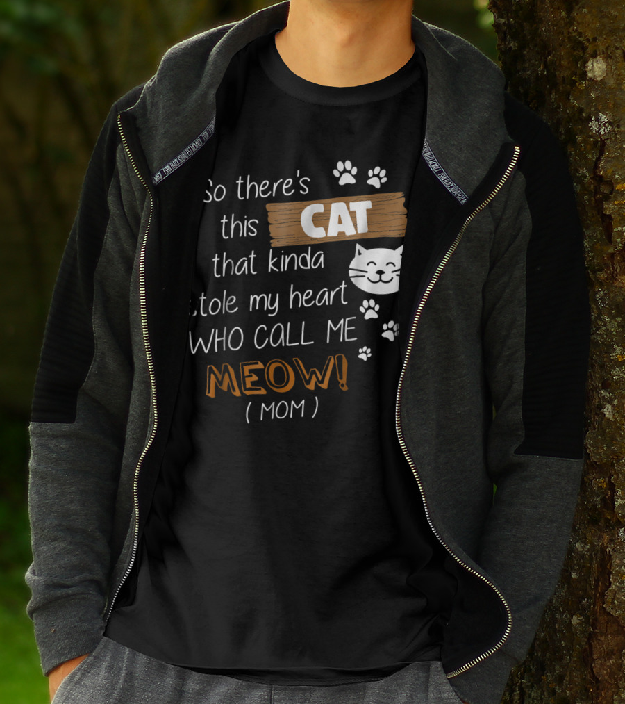 So There's This Cat That Kinda Stole My Heart Who Call Me Meow Mom T-Shirt