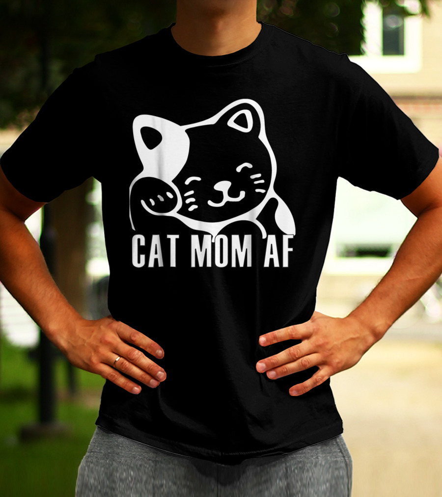 Cat Mom AF Clothing43 Playful Cat T-Shirt