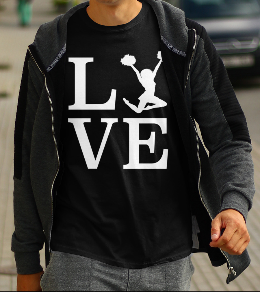 Cheerleading Love Cheer Mom Coach Cheerleader Enthusiast T-Shirt