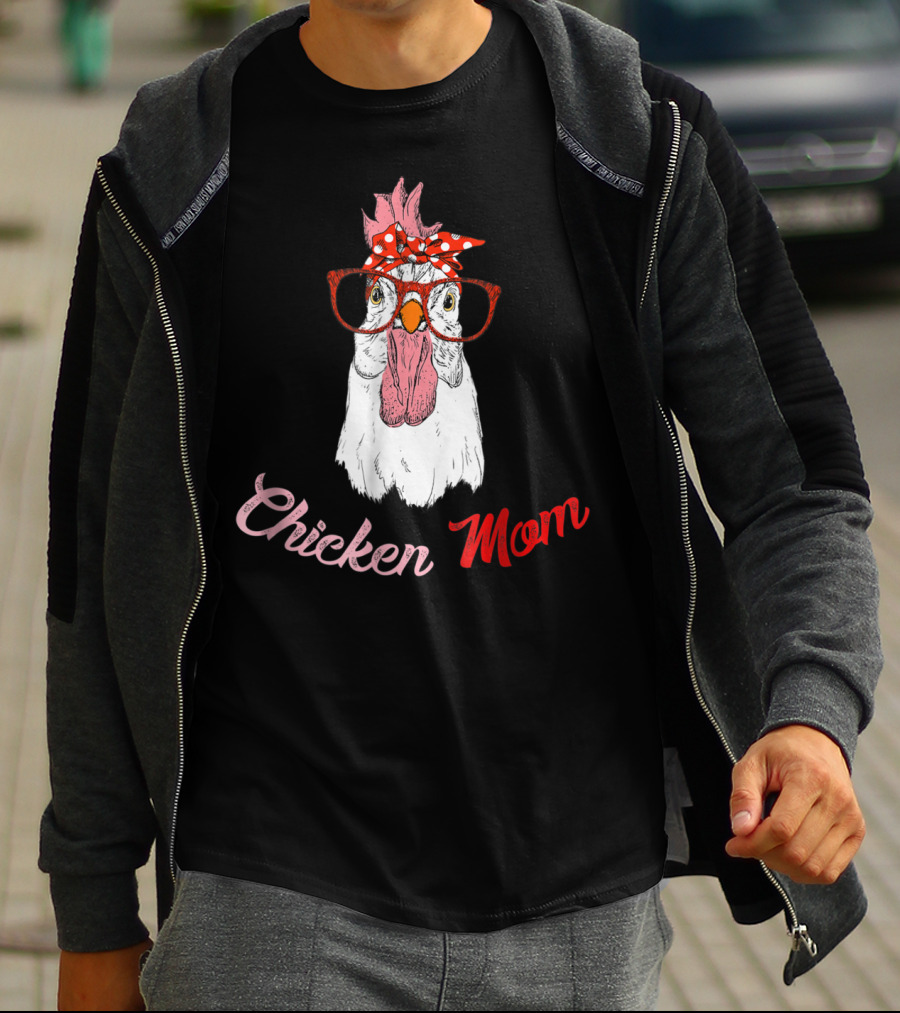 Chicken Mom Funny Turkey Humor Idea34 Chicken Mom Glasses Bandana T-Shirt