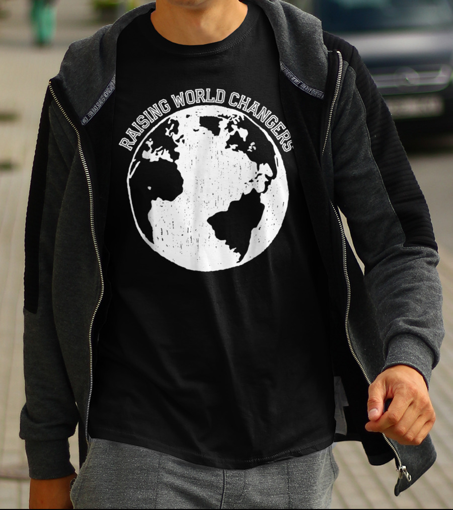 Raising World Changers Christian Mom World Map T-Shirt