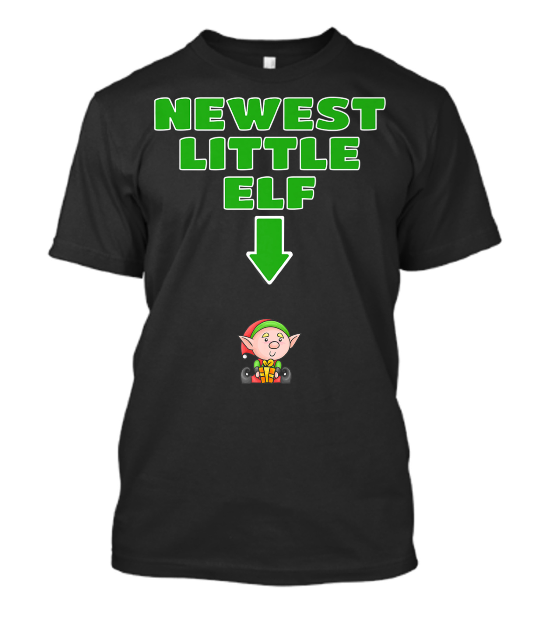 Newest Little Elf Christmas Expecting Mom To Be Pregnant Wife T-Shirt