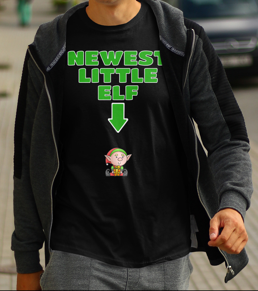 Newest Little Elf Christmas Expecting Mom To Be Pregnant Wife T-Shirt