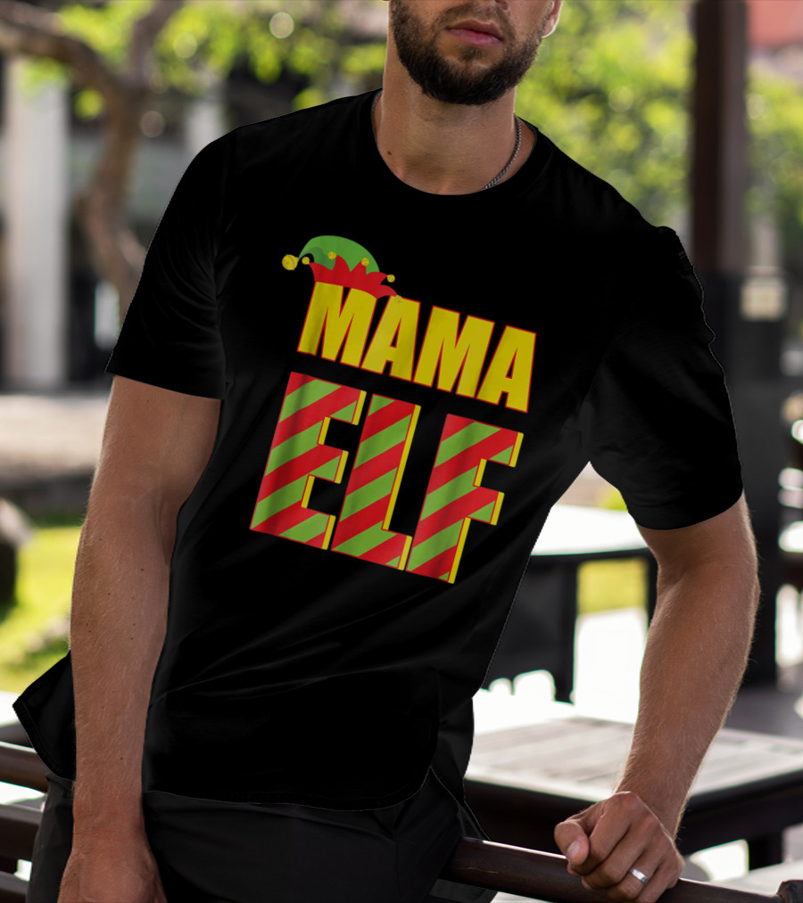 Mama Elf Christmas Family Matching Fun Women T-Shirt